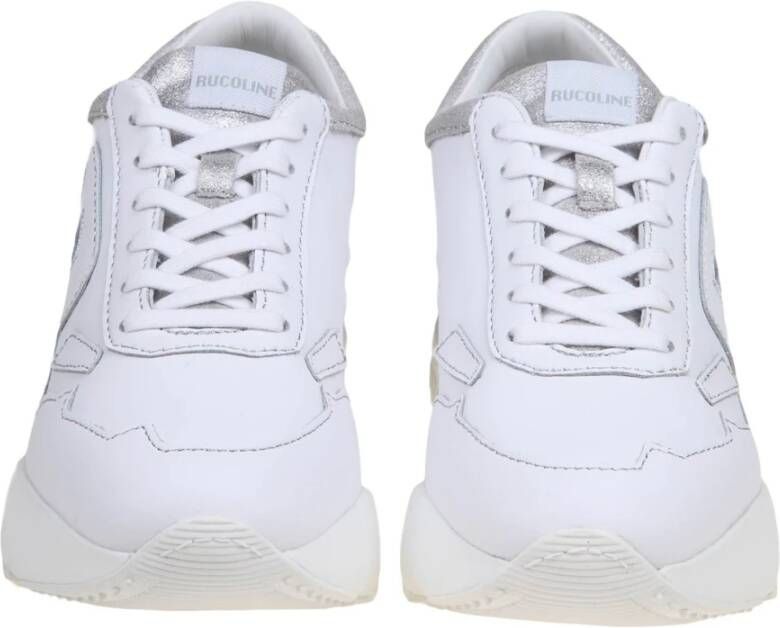 Rucoline Witte Leren Sneakers Vetersluiting White Dames