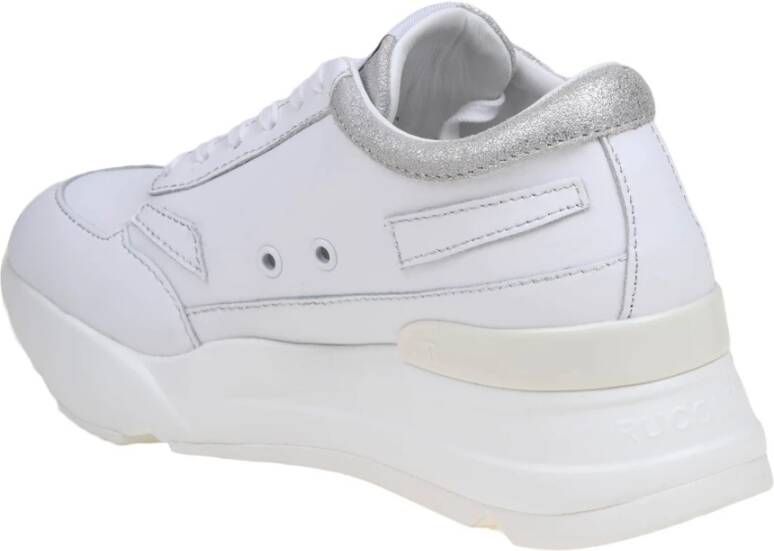 Rucoline Witte Leren Sneakers Vetersluiting White Dames