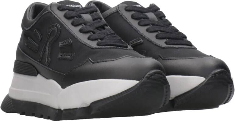 Rucoline Zwarte Sneakers met Plateauzool Black Dames