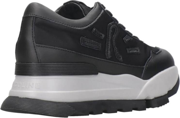 Rucoline Zwarte Sneakers met Plateauzool Black Dames