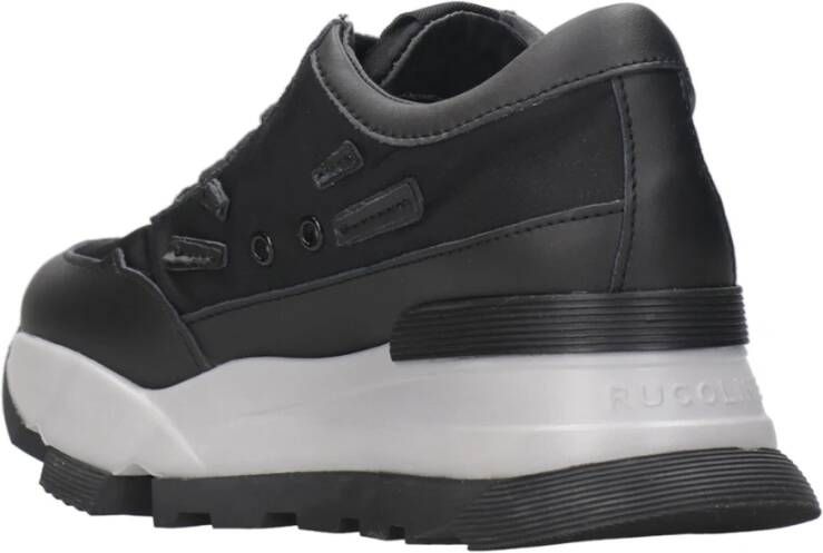 Rucoline Zwarte Sneakers met Plateauzool Black Dames