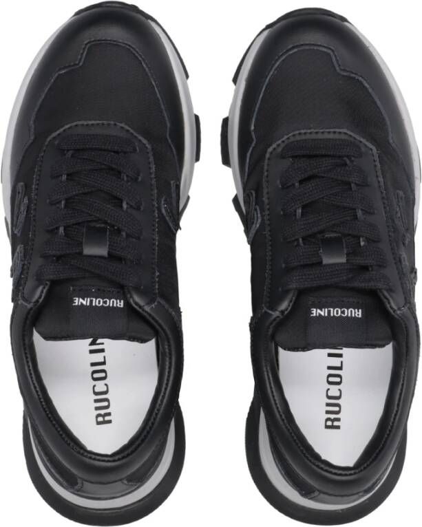 Rucoline Zwarte Sneakers met Plateauzool Black Dames