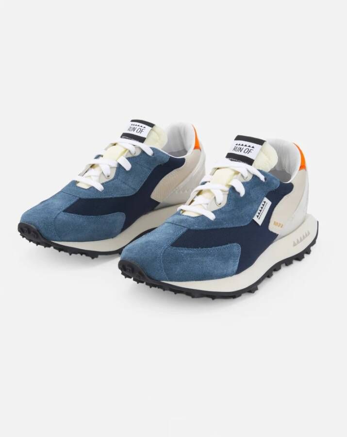 RUN OF Blauw Oranje Sneakers Blue Heren