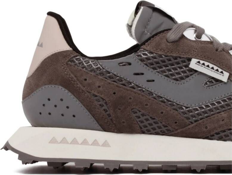 RUN OF Bruine Sneakers met Mesh Bovenwerk Brown Heren