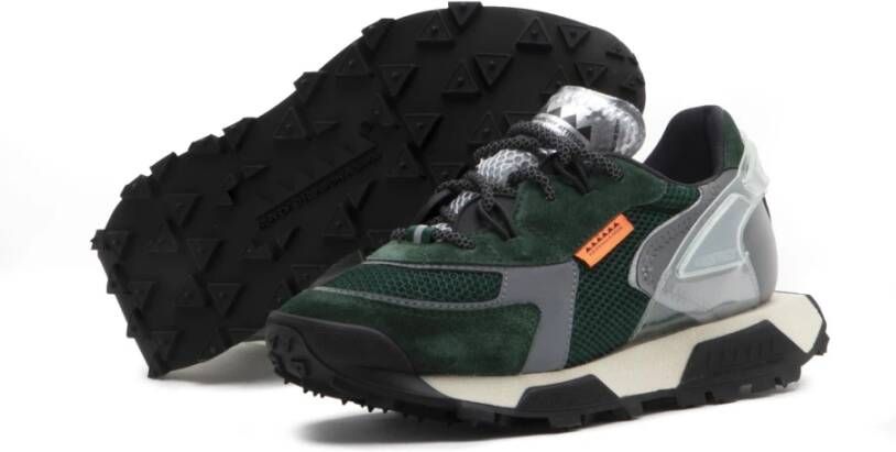 RUN OF Groene Suède Sneaker Overland Green Heren