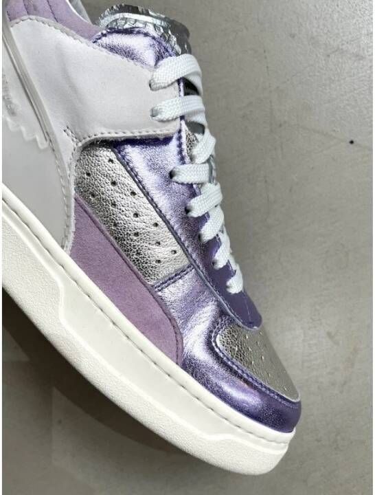 RUN OF Kristal Mid-Top Leren Sneakers Multicolor Dames