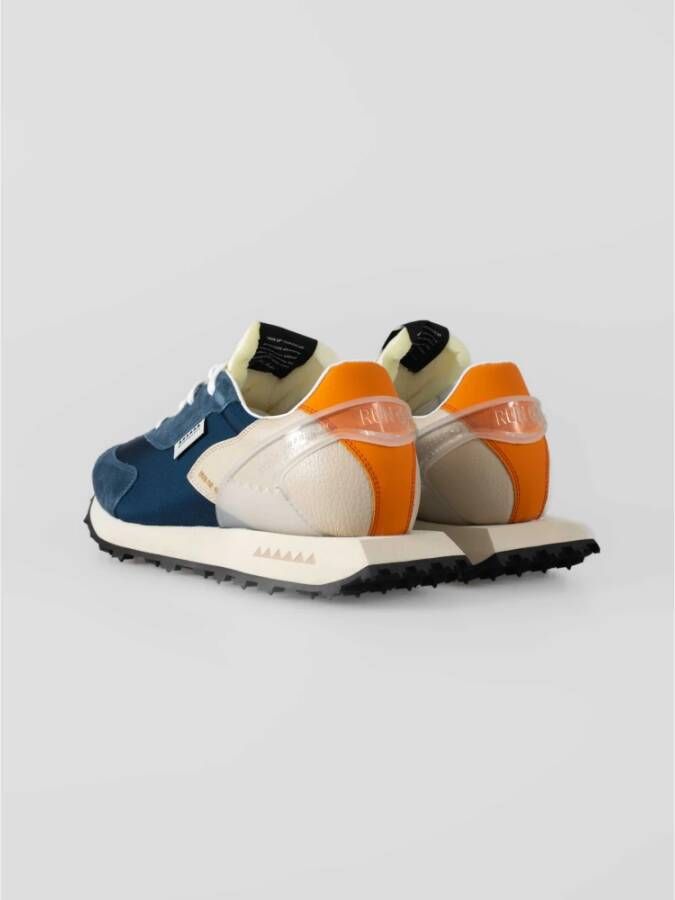 RUN OF Oranje Leren Hiel Sneakers Multicolor Heren