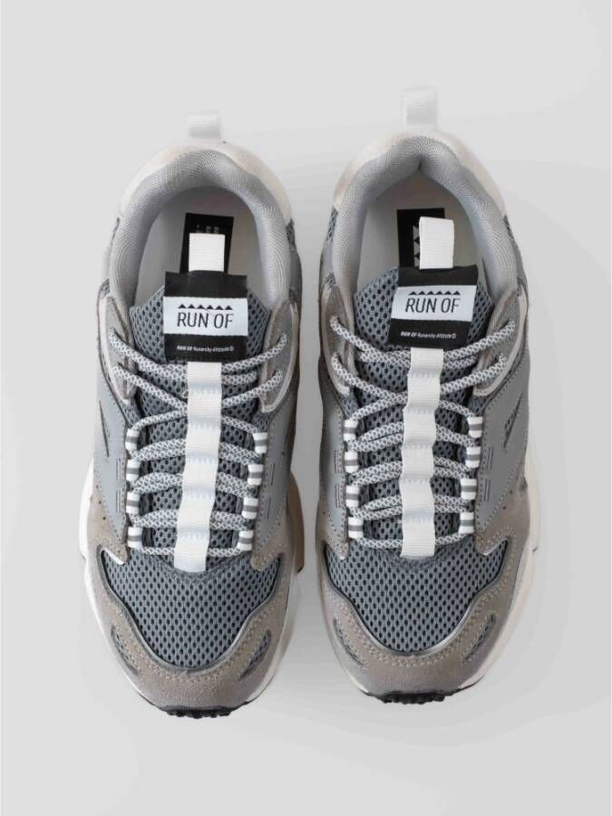 RUN OF Reflecterende Grijze Hunter Sneakers Gray Heren