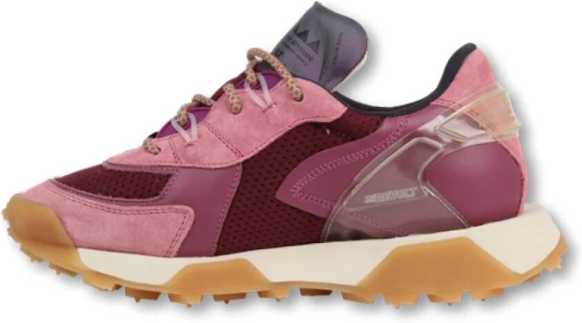 RUN OF Roze Orchidee Sneakers met Rode Details Multicolor Dames