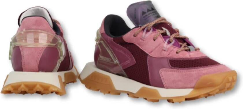 RUN OF Roze Orchidee Sneakers met Rode Details Multicolor Dames