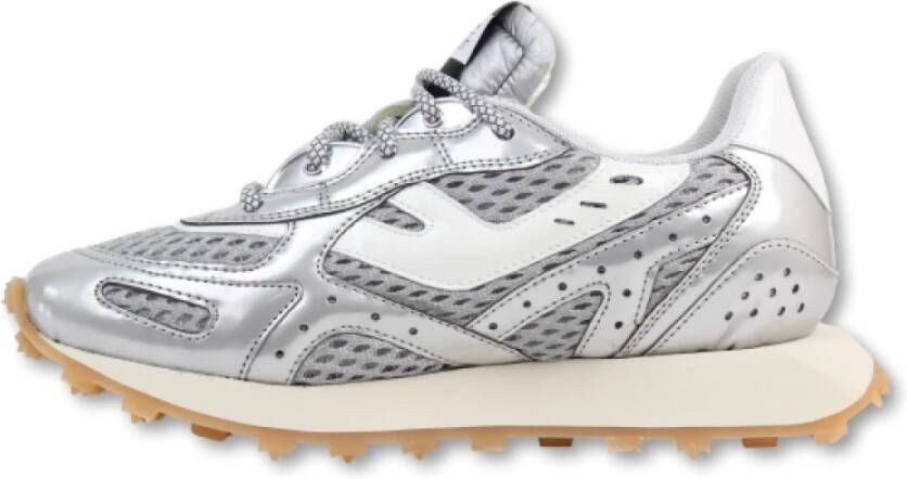 RUN OF Satin Silver Sneaker Gray Dames