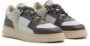 RUN OF Vintage Stijl Leren Sneakers Gray Heren - Thumbnail 2