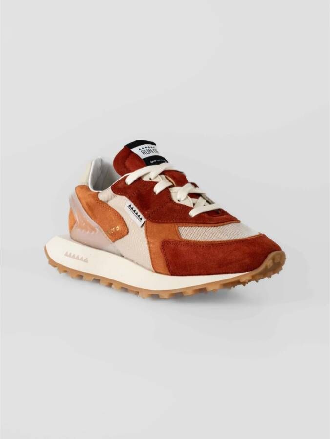 RUN OF Vintage stijl sneakers met leren hiel Multicolor Dames