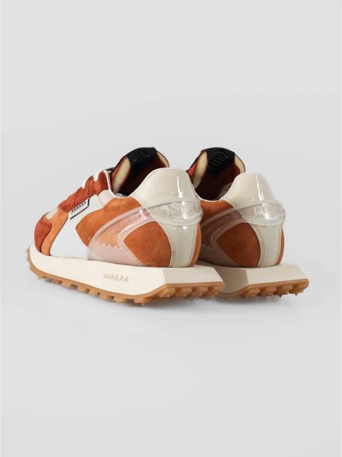 RUN OF Vintage stijl sneakers met leren hiel Multicolor Dames