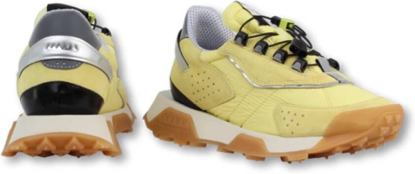 RUN OF Zwarte detail sneakers voor wandelen Yellow Dames