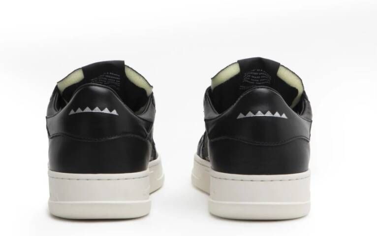 RUN OF Zwarte Leren Sneakers met Rubberen Zolen Black Heren