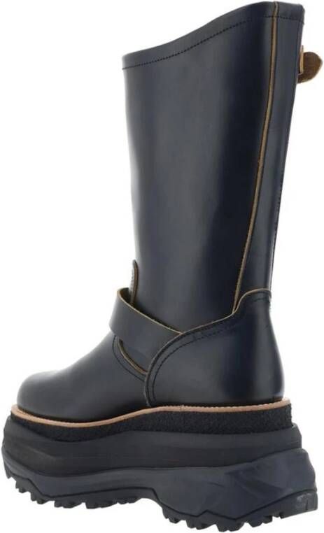 Sacai Verstelbare Engineer Boots met Gestructureerde Zool Black Dames