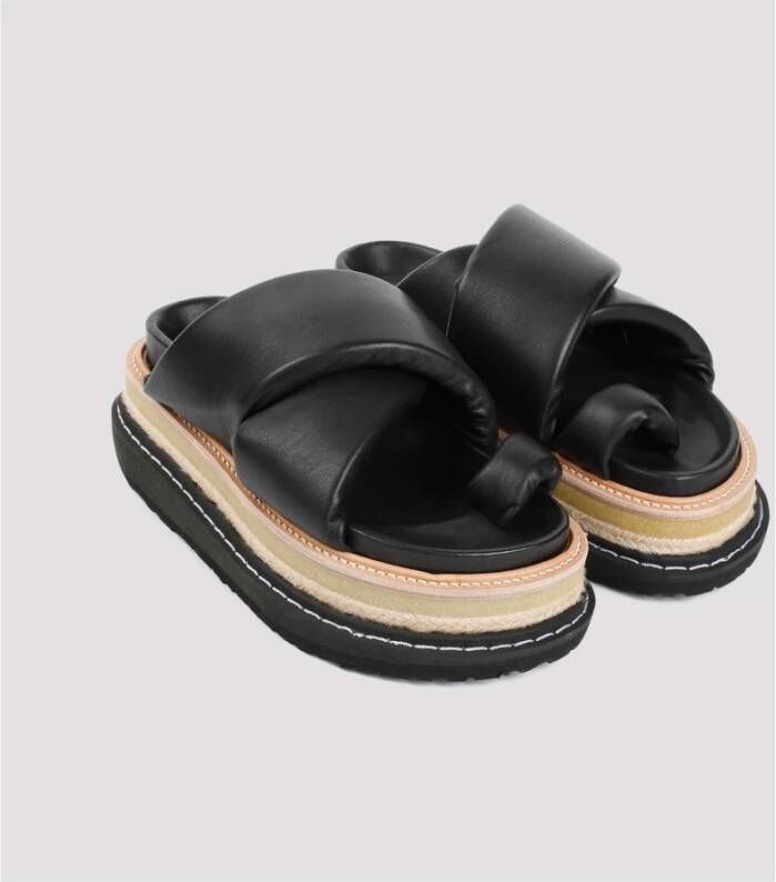 Sacai Zwarte Multiple Sole Sandaal Black Dames