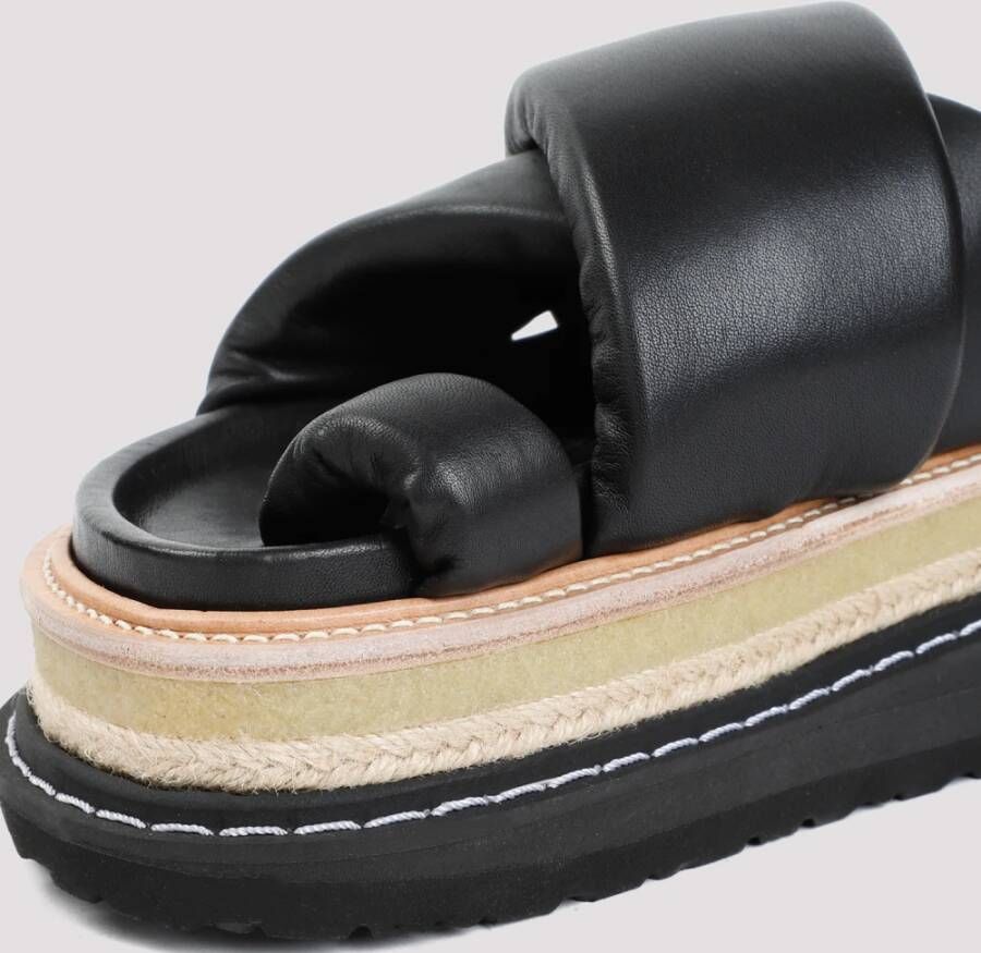 Sacai Zwarte Multiple Sole Sandaal Black Dames