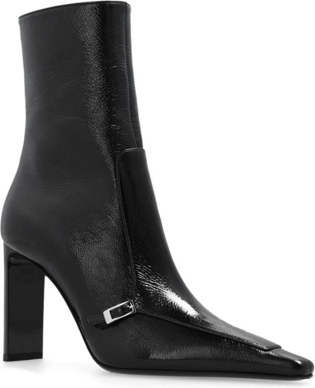 Saint Laurent Aston laarzen met hak van leer Black Dames