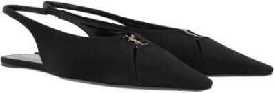 Saint Laurent Babylone Satin Slingback Flats Black Dames