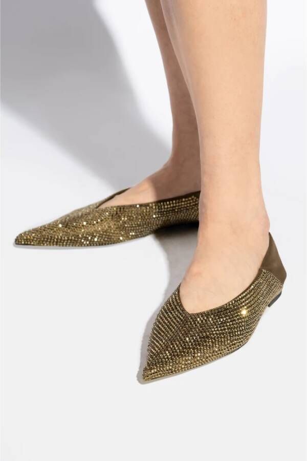 Saint Laurent Ballet Flats Nour Green Dames