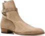 Saint Laurent Beige Leren Enkellaarzen Metalen Gesp Beige Heren - Thumbnail 2