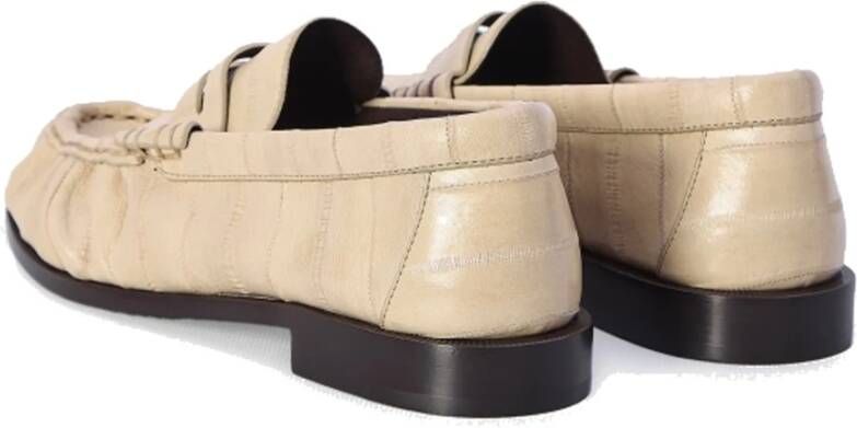 Saint Laurent Beige Paling Leren Loafers Beige Dames