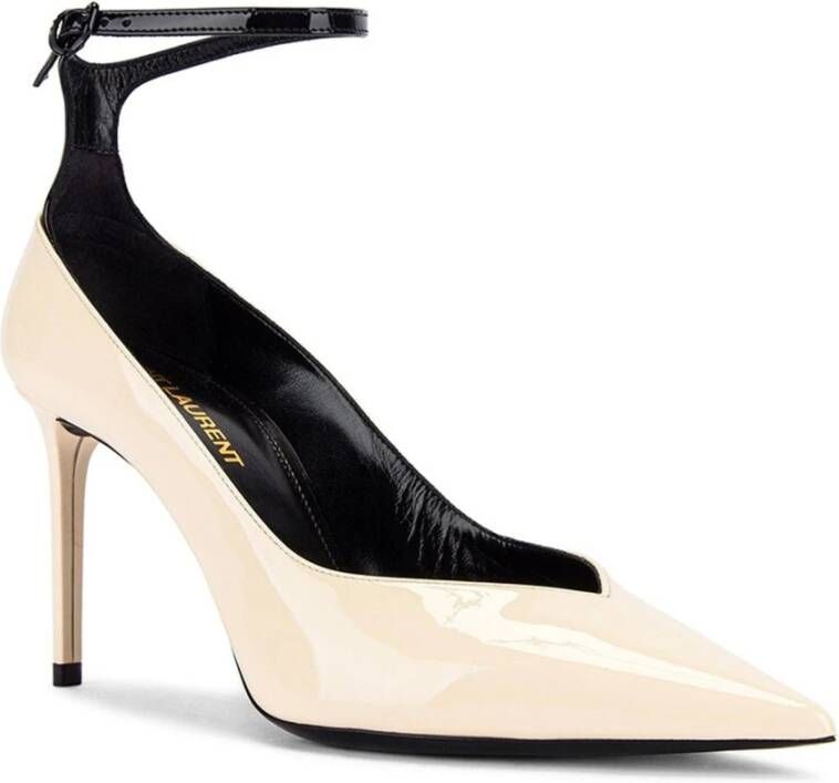 Saint Laurent Beige Patent Leren Pumps Ss22 Beige Dames