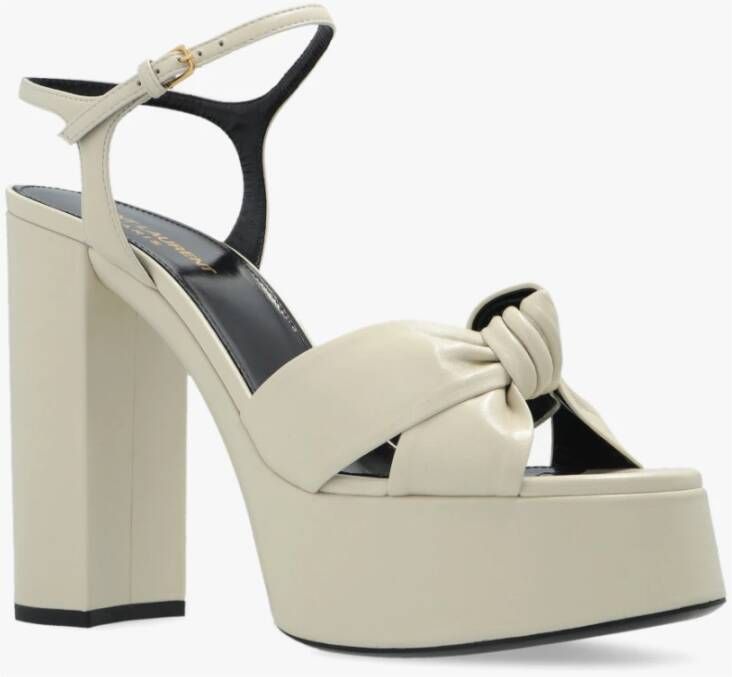 Saint Laurent Bianca platform sandalen Beige Dames