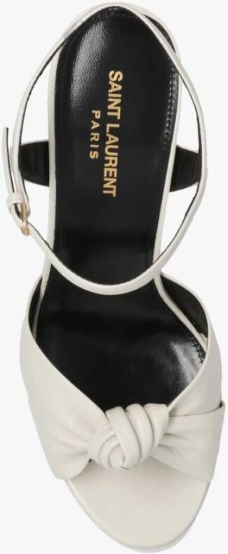 Saint Laurent Bianca platform sandalen Beige Dames