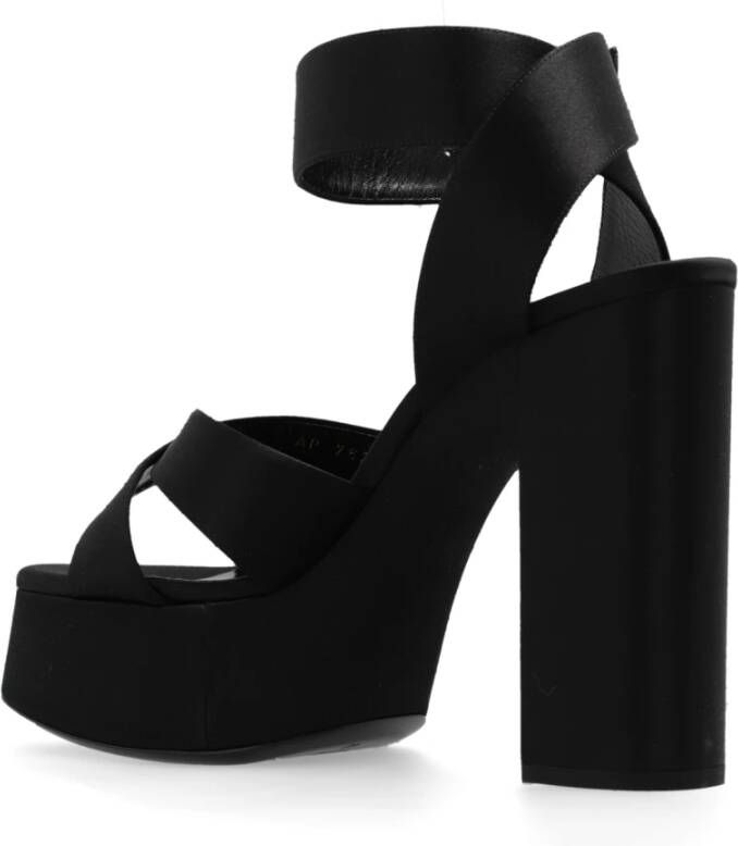 Saint Laurent Bianca platform sandalen Black Dames