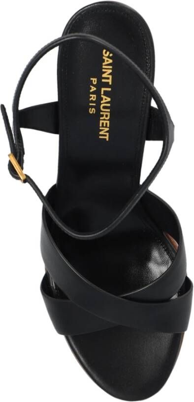 Saint Laurent Bianca platform sandalen Black Dames