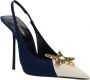 Saint Laurent Blauwe Ster Versierde Slingback Pumps Blue Dames - Thumbnail 2