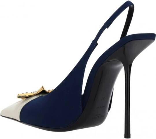 Saint Laurent Blauwe Ster Versierde Slingback Pumps Blue Dames