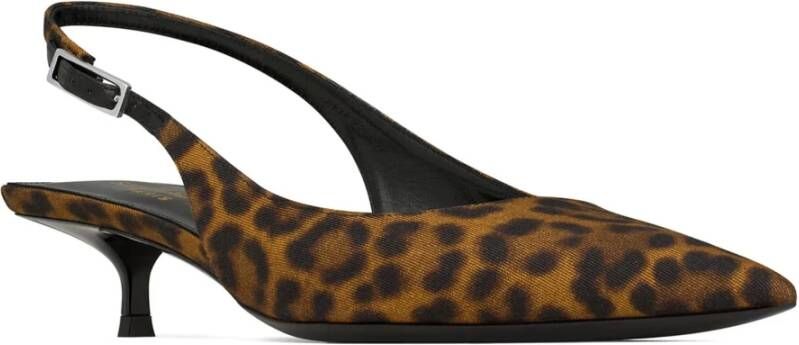 Saint Laurent Bruine jurken met verstelbare slingback-band Brown Dames