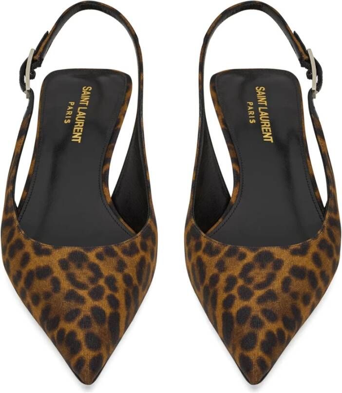 Saint Laurent Bruine jurken met verstelbare slingback-band Brown Dames