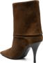 Saint Laurent Bruine leren enkellaarsjes Cassandre stijl Brown Dames - Thumbnail 3