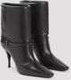 Saint Laurent Bruine Leren Enkellaarzen voor Vrouwen Black Dames - Thumbnail 3