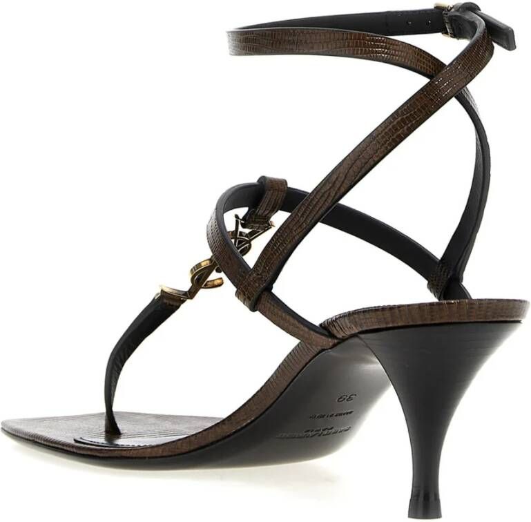 Saint Laurent Bruine Leren Sandalen Ss22 Brown Dames