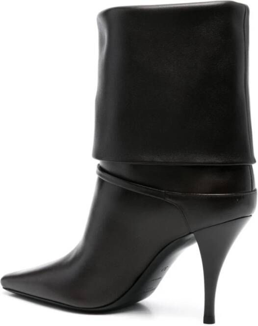 Saint Laurent Bruine leren stilettohak laarzen Black Dames