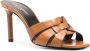 Saint Laurent Bruine sandalen met krokodillenhuid effect Brown Dames - Thumbnail 2