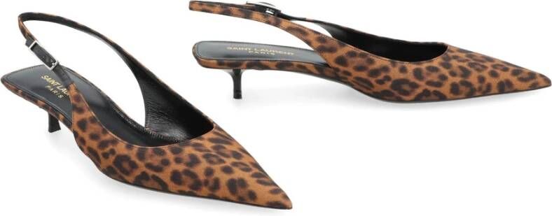 Saint Laurent Bruine Slingback Pumps Elegante Stijl Brown Dames