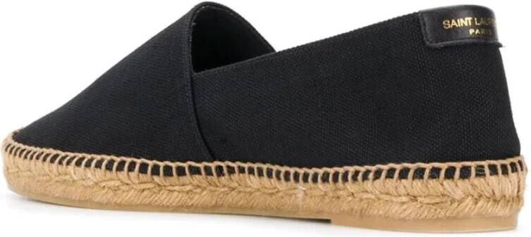 Saint Laurent Canvas Logo Espadrilles Instap Schoenen Black Heren