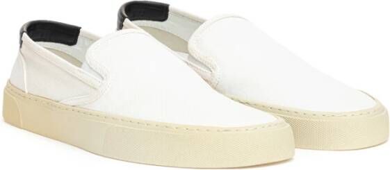 Saint Laurent Canvas Slip-On Sneakers in Wit White Dames