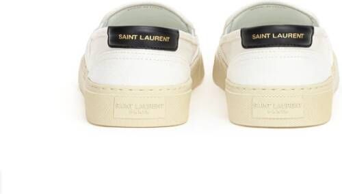 Saint Laurent Canvas Slip-On Sneakers in Wit White Dames