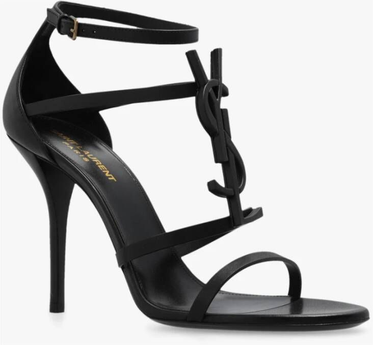 Saint Laurent Cassandra sandalen met hak Black Dames