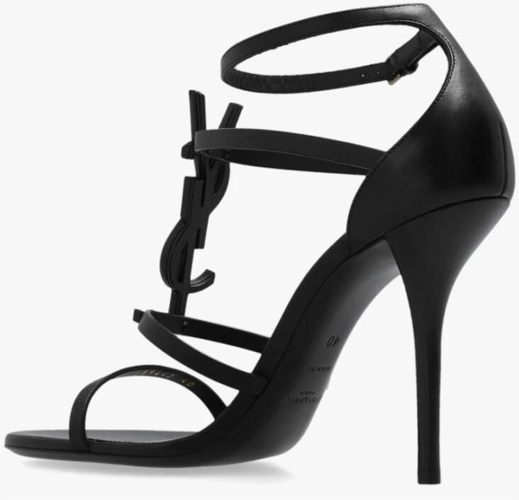 Saint Laurent Cassandra sandalen met hak Black Dames