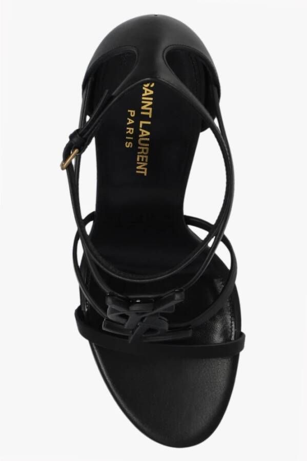 Saint Laurent Cassandra sandalen met hak Black Dames