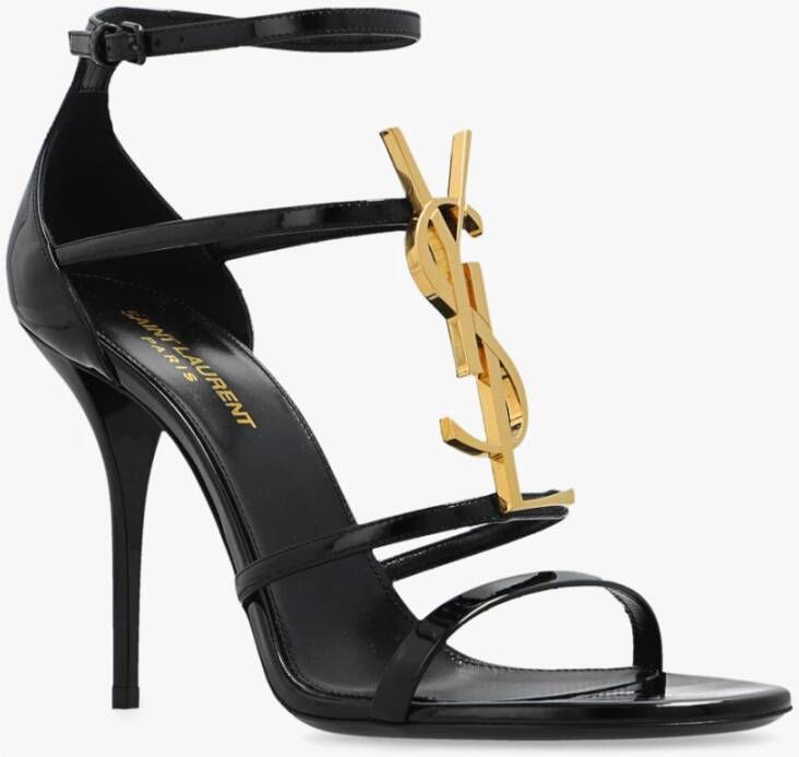 Saint Laurent Cassandra sandalen met hak Black Dames